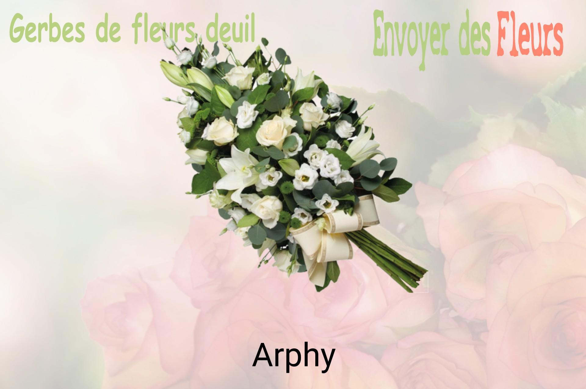 Gerbe de fleurs de deuil livrée à Arphy